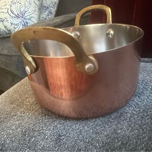 Regent copper plated stainless steel Cookware Mini Pot 350ml W 2 brass handles